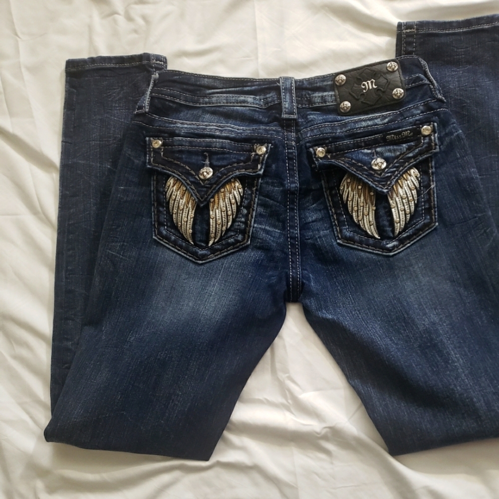 Miss Me Skinny Jeans  Size 28 Miss Me dark blue Skinny Jeans, inseam is 31.